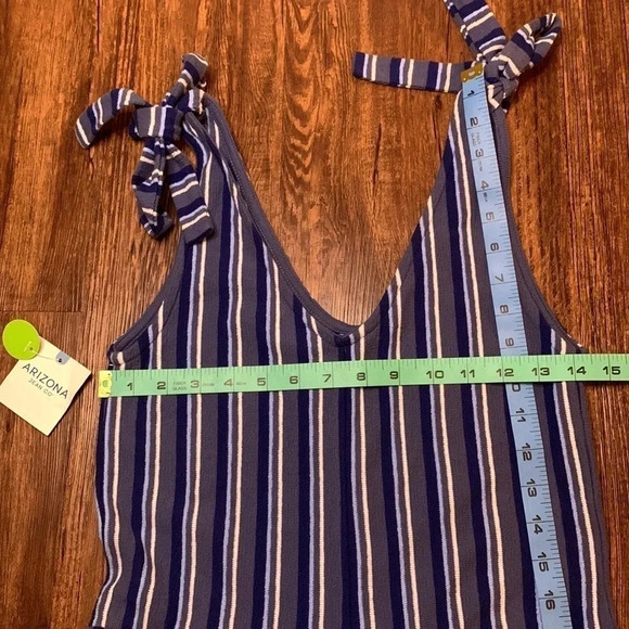 Arizona Jean Striped Knit Jumpsuit Size Small - Picture 10 of 12